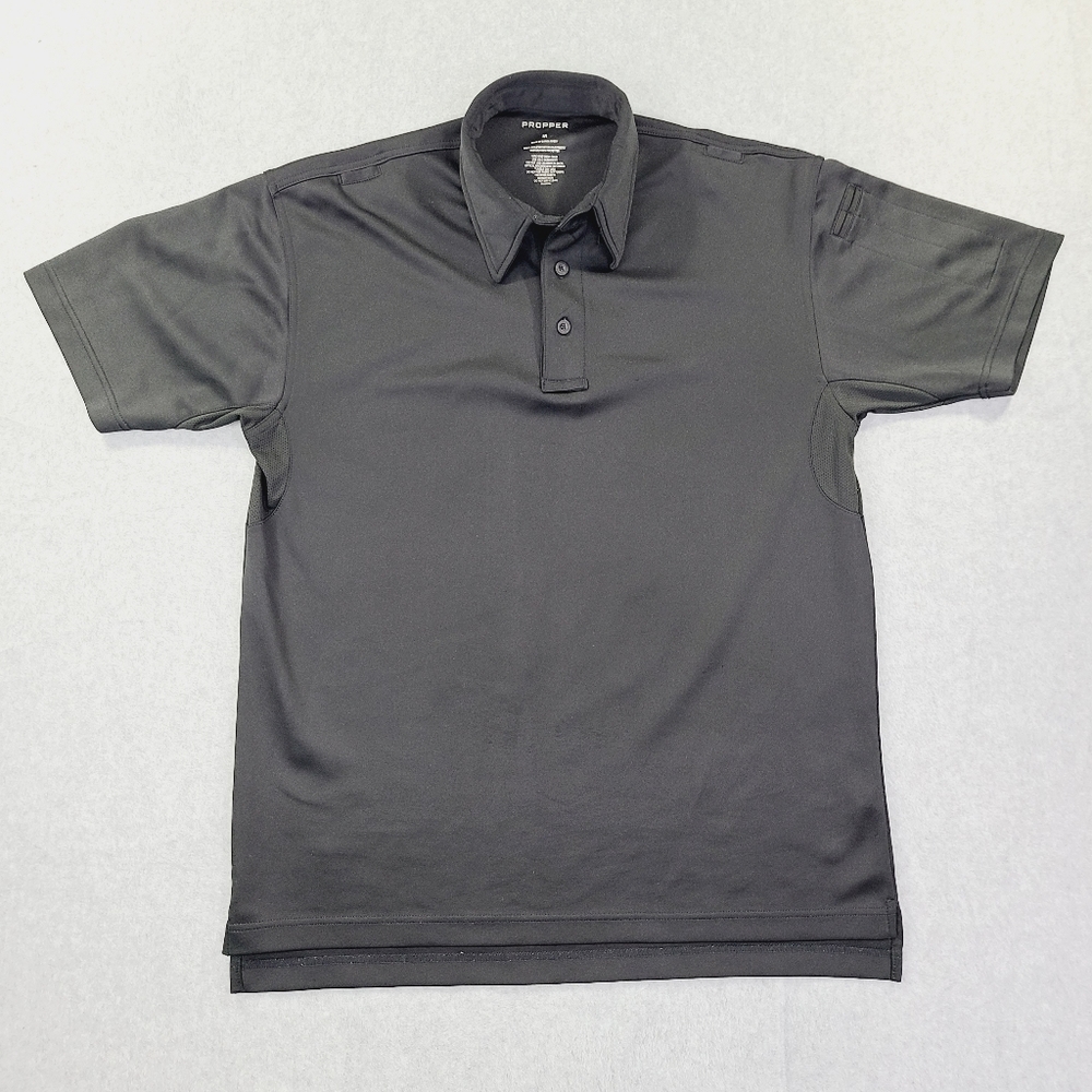 Propper Men's Tactical Polo Shirt Medium Black Short Sleeve Vented Sleeve Pocket